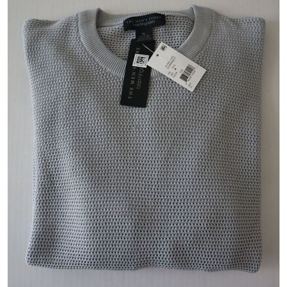 The Men's Store Bloomingdale's Sz XL Gray 100% Cotton Waffle Knit Sweater $168 - Picture 4 of 4